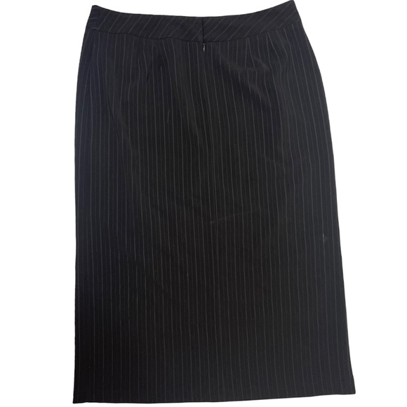 Classic Pinstripe Black Long Pencil Skirt - Picture 3 of 6